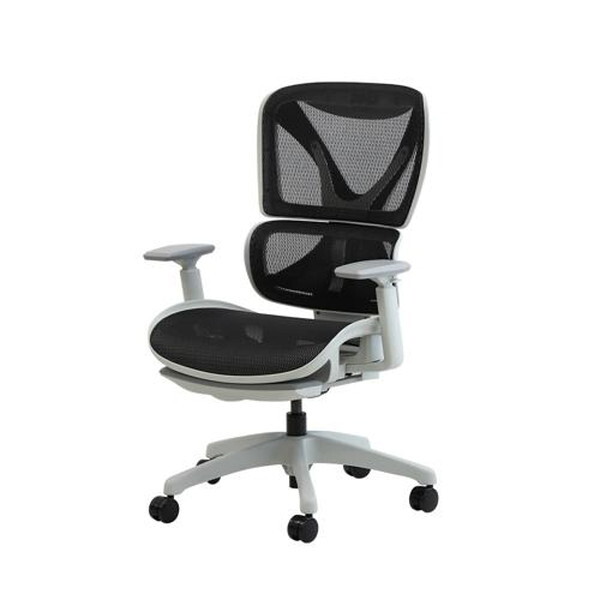 Netforce DX-1-GY-W-BK ブラック ダイナミクスエックスチェア パールグレーフレーム ヘッドレストなし メーカー直送