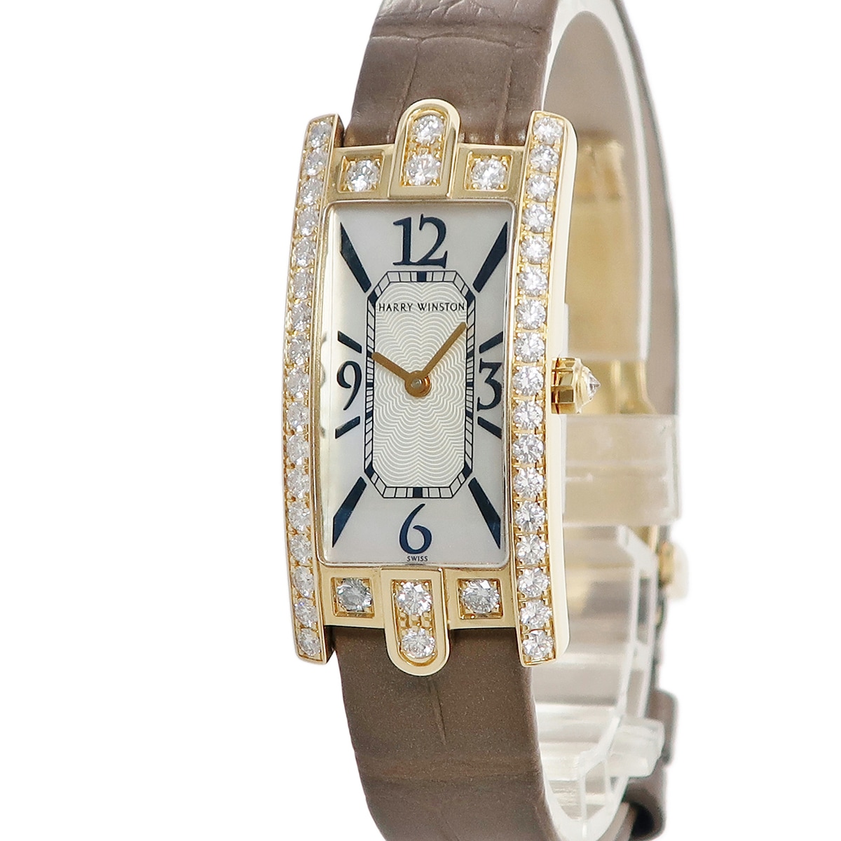 アヴェニュー 330/LQGL.M/D3.1 クオーツ レディース K18YG無垢 純正ダイヤ シェル 角型 3年保証