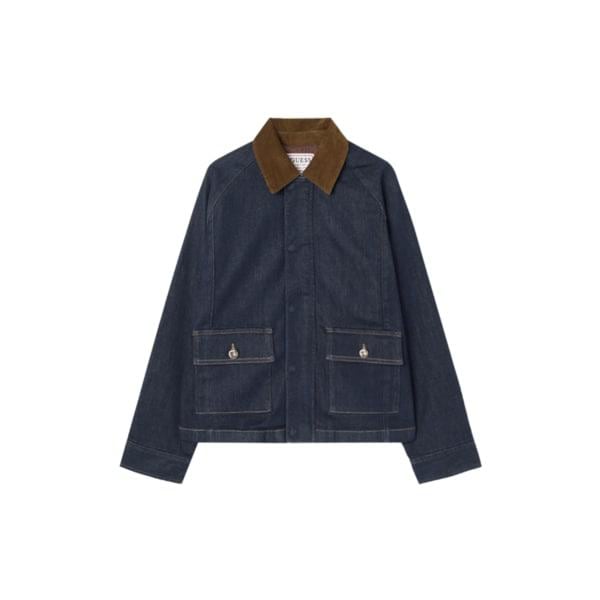 [GUESS] 女性ワンウォッシュ コーデュロイ配色ジャケット [YP3D2852]