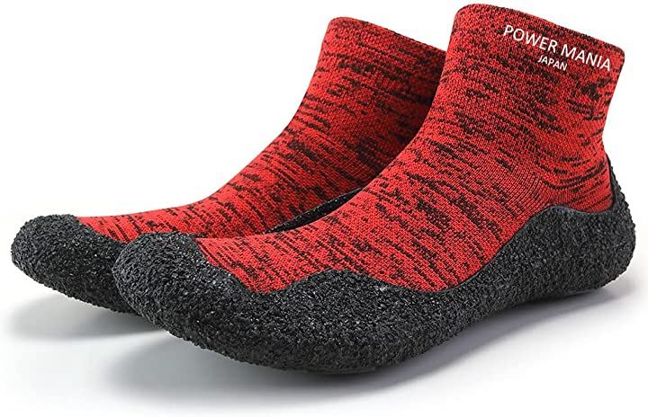 フィットネスシューズ マリンソックス トレーニングシューズ ランニング マリンシューズ アウトドア(レッド, 23.0 cm)