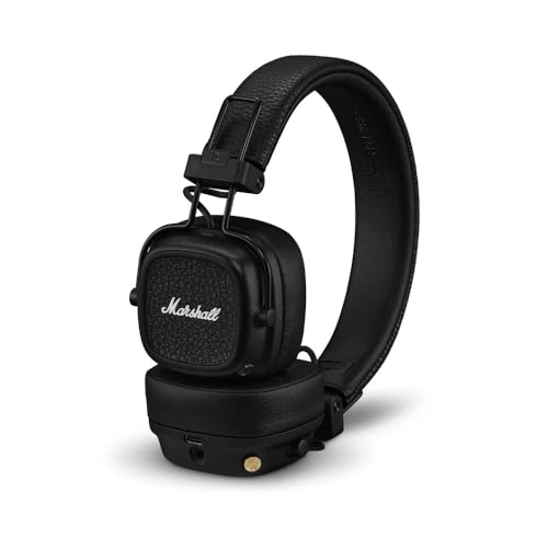 Marshall ワイヤレスオンイヤーヘッドホン Major V ブラック Bluetooth / 連続再生100時間 / Qi充電対応/通話対応 【国内正規品】