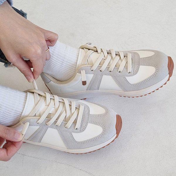 [シューズ] 国内生産スエードコンビ女性用スリッポン スニーカー 運動靴 4cm sjaw-click