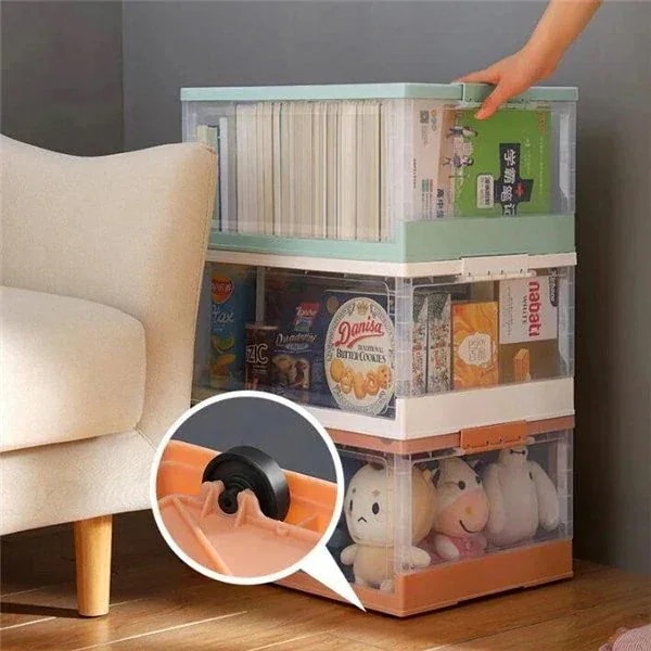 輪付き 収納ケース 折り畳み 移動可能 衣装ケース 品質いいな収納ボックス プラスチック ふた付き フタ付き 蓋付き 大容量 折りたたみ スタッキングボックス 5,193円