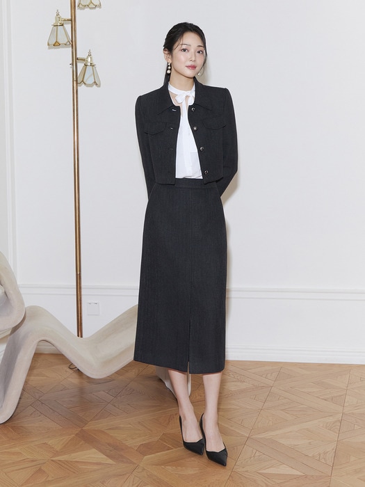 イッミシャ シングルカラー クロップ ジャケット ITO9ZJK500 (二種) キム·セジョン モデル 韓国の人気ファッションブランド