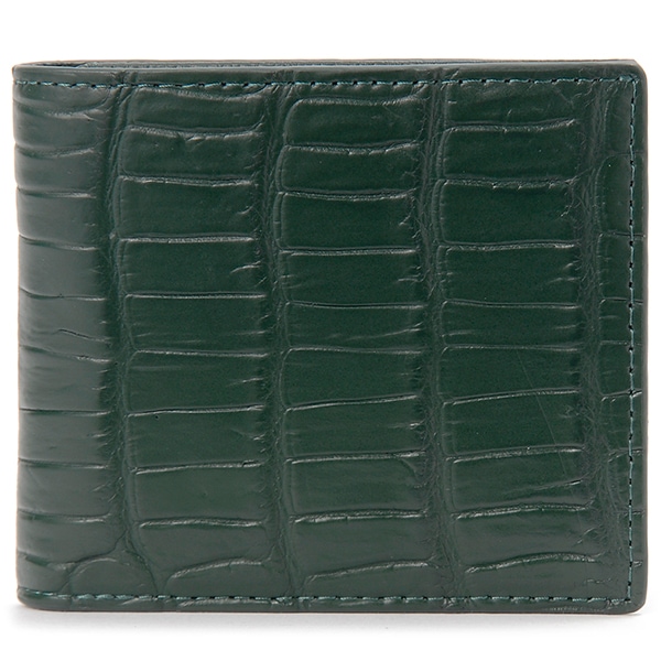 ロダニア マットクロコダイル 二つ折り財布 RDOC10163M-CGN グリーン