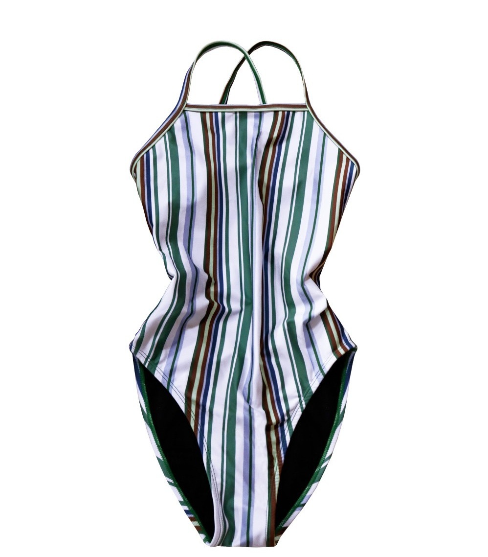 女子 室内講習 水着-グリーンティー(ポリ78% スパン22%)