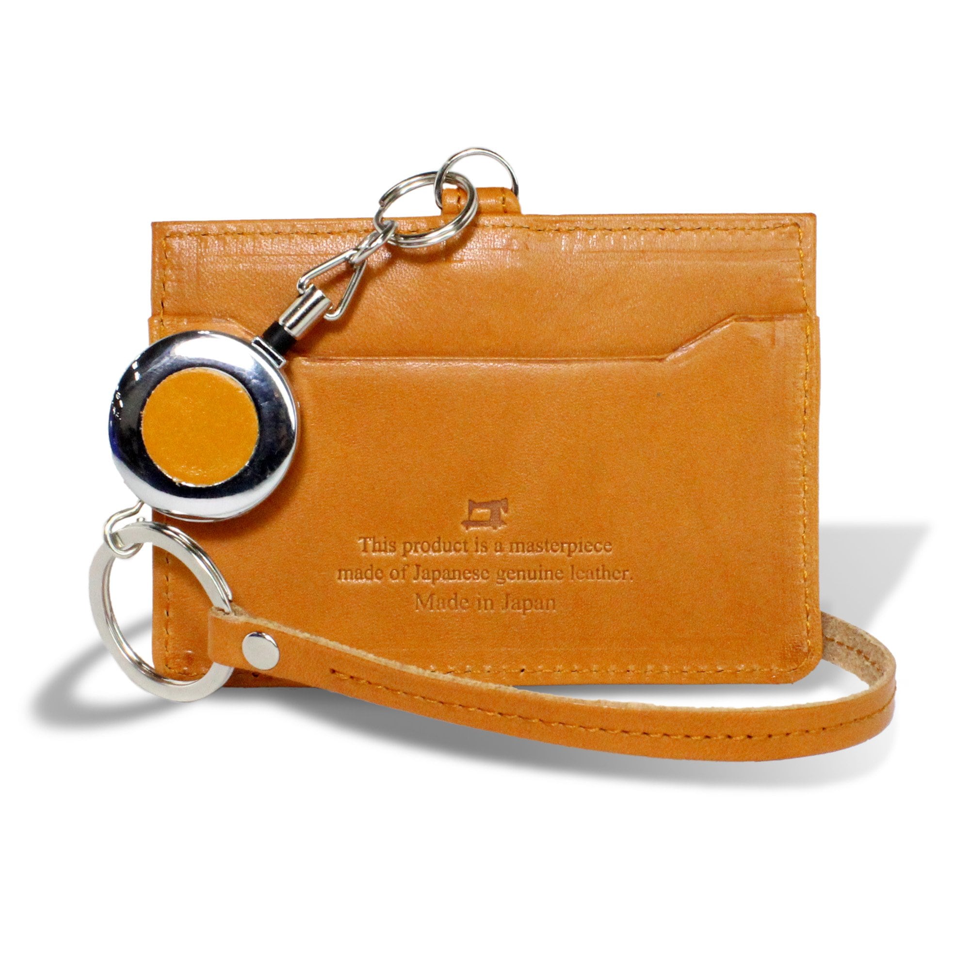 [栃木レザー] 定期入れ パスケース リールキー付 単パス 本革 日本製 TGP-3357