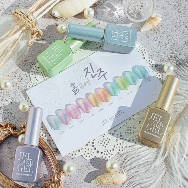 [JEL AND GEL] ジェルアンジェルプレミアムジェルネイル 9g グリッター [土の中に真珠] 10色SET