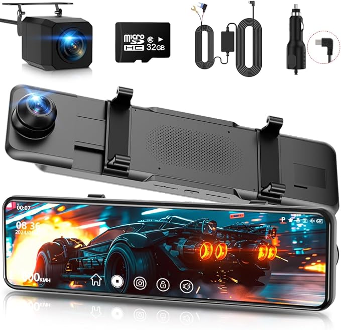 ドライブレコーダー ミラー型【2024新モデル・4K画質アップ・降圧ケーブル】ドラレコ 前後カメラ HDR/WDR暗視機能 11インチ超大画面 170広角 伸縮式右側カメラ LED信号対応 GPS搭 8,583円