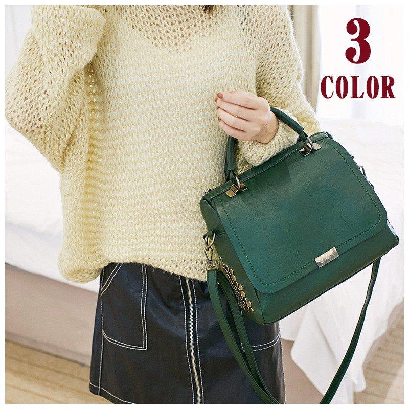 レディースファッション　2WAY ハンドバッグ ショルダーバッグ 斜め掛けバッグ 鞄 BAG カバン フェイクレザー PU ファス