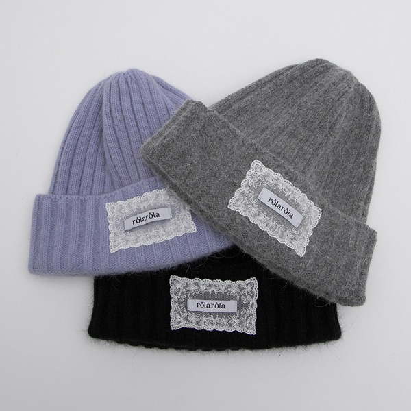 [IVEウォニョンpick] レースラベル アンゴラビニ / K-POP アイドル着用 - 公式 正規品 LACE LABEL ANGORA BEANIE 6,192円