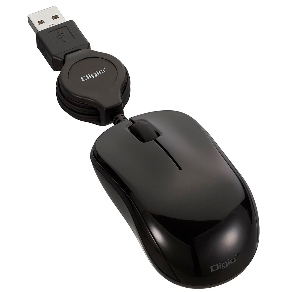 （まとめ買い）くるんとmini 小型巻き取り有線3ボタンBlueLEDマウス ブラック MUS-UKT166BK [x3]