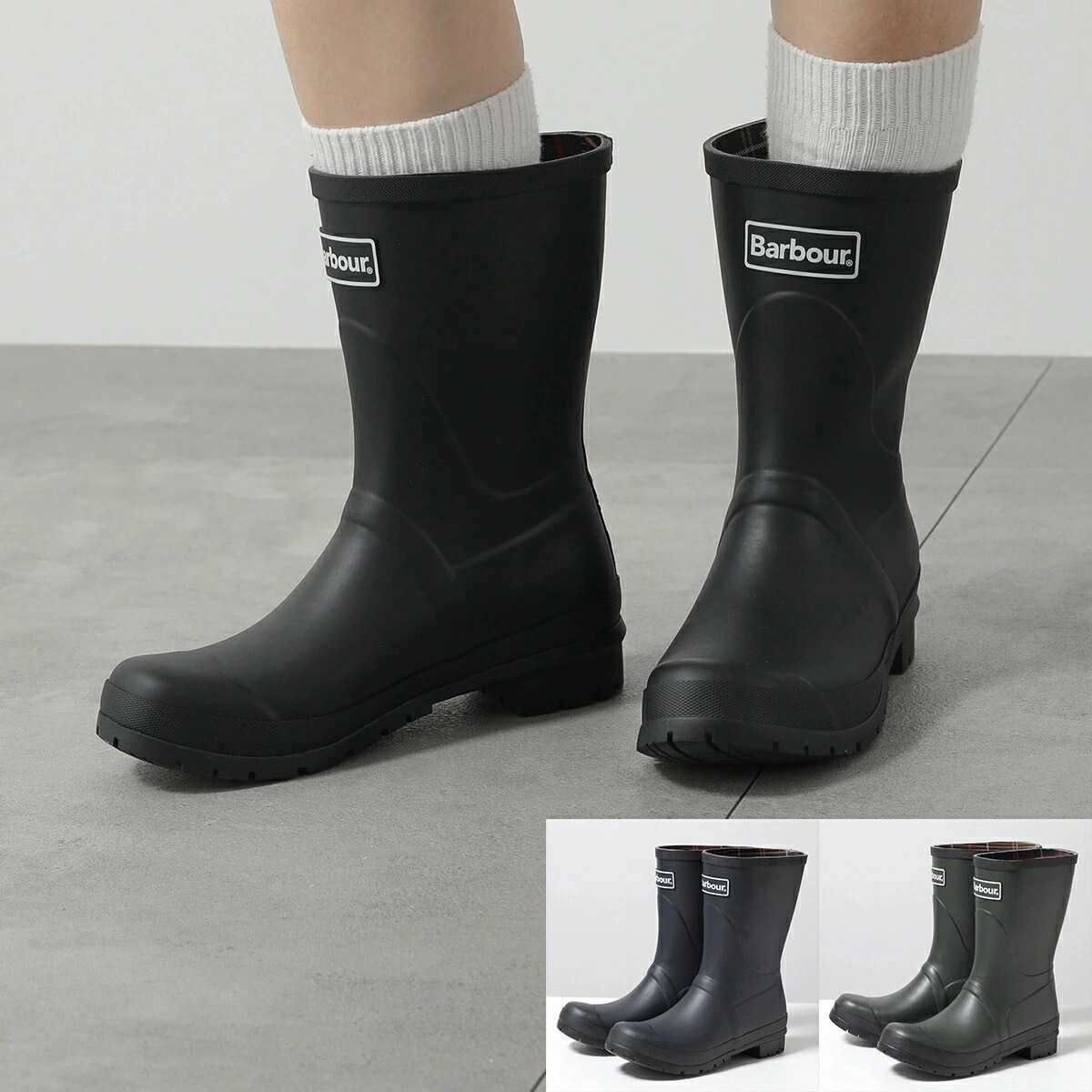 Barbour バブアー レインブーツ Banbury バンベリー LRF0084 レディース ミドル丈 ラバーブーツ 防水仕様 ハウスタータンライニング カラー3色