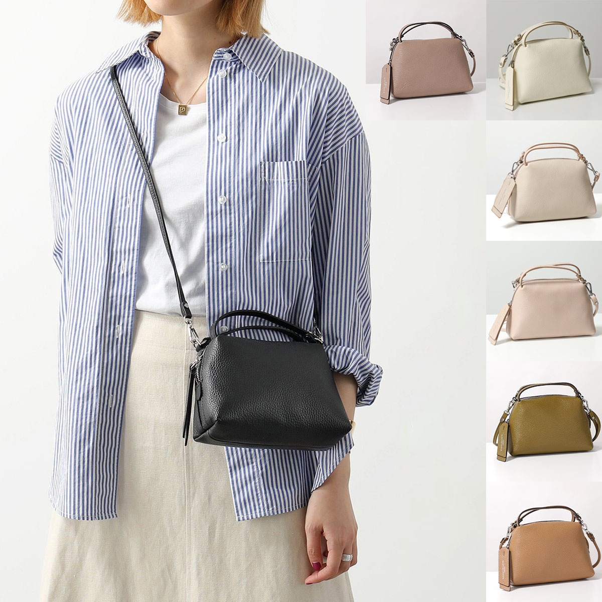 GIANNI CHIARINI ジャンニキアリーニ ショルダーバッグ ALIFA S アリファ BS 8145 GRN レディース レザー ポシェット ハンドバッグ 鞄 カラー12色