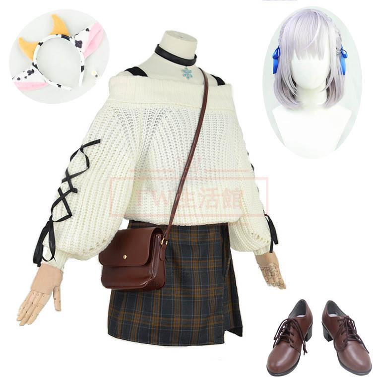 バーチャルYouTuber VTuber ホロのぐらふぃてぃ 白銀ノエル 私服 新衣装 コスプレ衣装ウィッグ靴 演出服 cosplay 変装 仮装ハロウィン