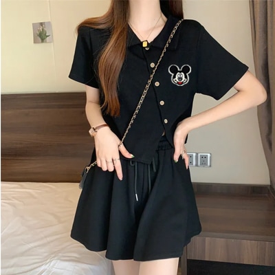 2024【INS大人気韓国風】ディズニー ミッキー スウェット 上下セット セットアップ レディース 半袖 夏 シャツ カジュアル 短パン Tシャツ 夏春秋 かわいい ゆったり スポーツウェア 5,545円