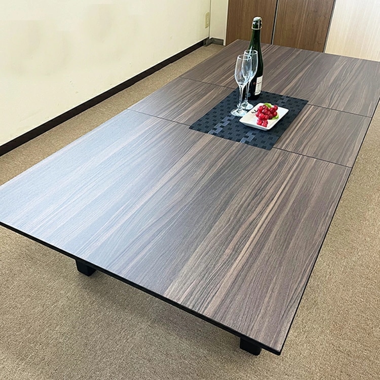 座卓 伸縮 国産 伸長 140 180 おしゃれ ローテーブル 大きめ 4色 (FORD-フォード- ウォールナット ) 【 ダイニングテーブル 伸縮テーブル 伸長式 伸長式テーブル 大理石風 大人数