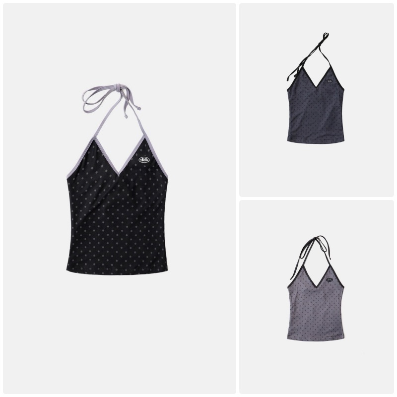 【BADBLOOD】[AQUA] SPLASH DOT HALTER TANK : 3COLORS