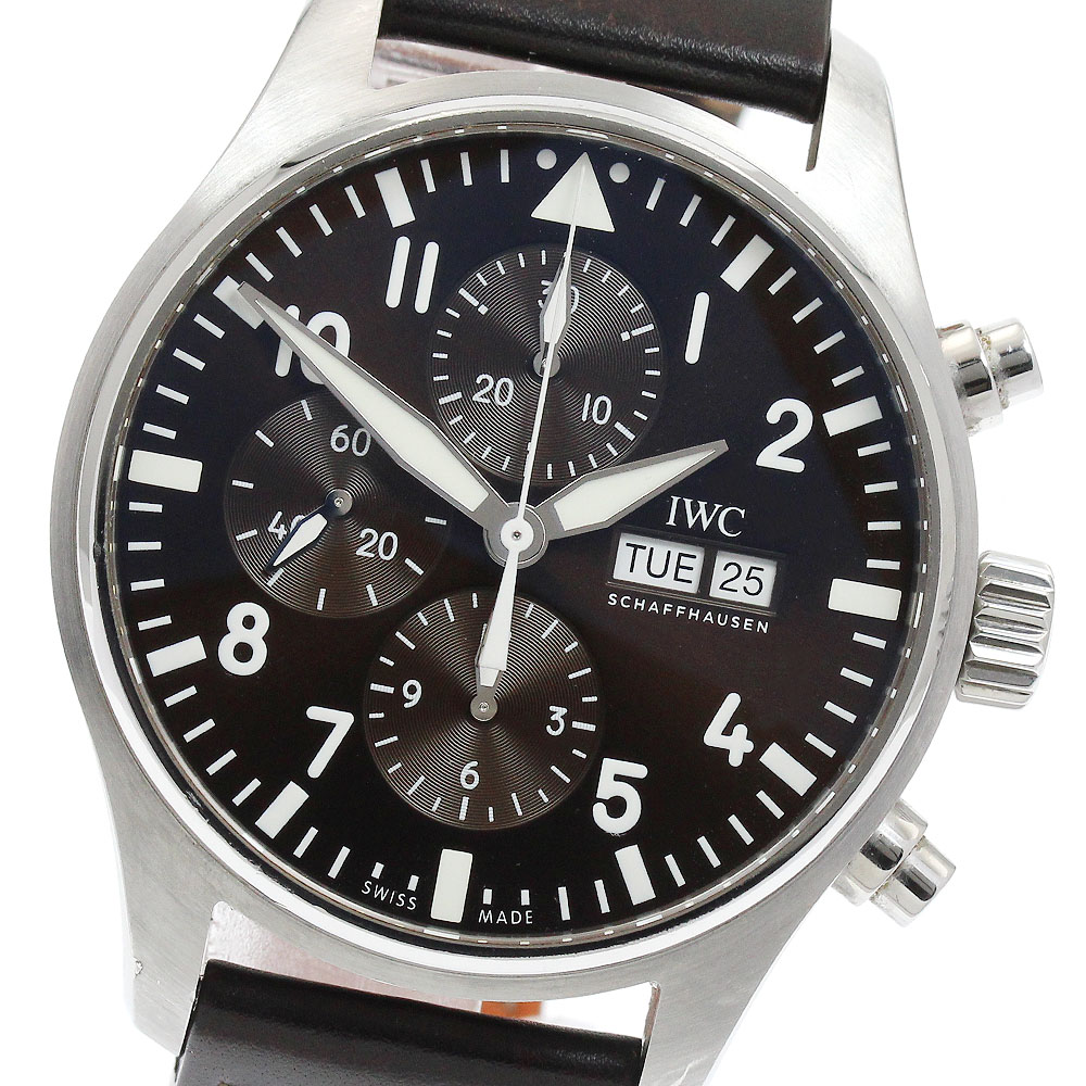 IWC IWC SCHAFFHAUSEN IW377713 パイロットウォッチ アントワーヌ ド サンテグジュペリ クロノグラフ 自動巻き メンズ 保証書付き_933114【中古】