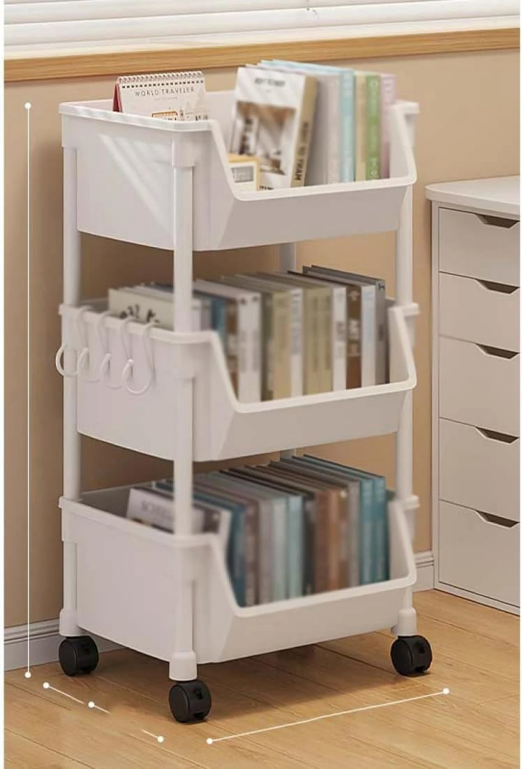3段 キッチンワゴン カラー2 キッチンラック 収納ワゴン 隙間ワゴン 収納棚 収納ラック キッチン収納棚 3段 収納 キッチンワゴン キャスター付き 可動棚 ローリングラック 小物収納 台所 トイレ