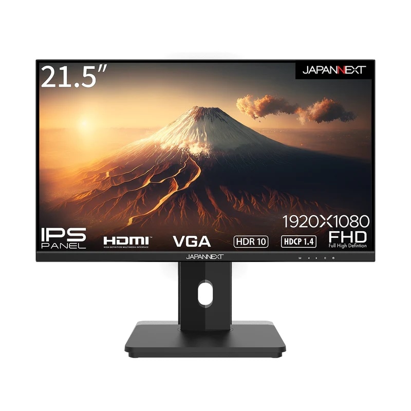 JAPANNEXTジャパンネクスト 液晶ディスプレイ(21.5型/IPS/FullHD 1920×1080/75Hz/14ms/HDR10/HDMI1.4/D-Sub/VESA)(ブラック) JN