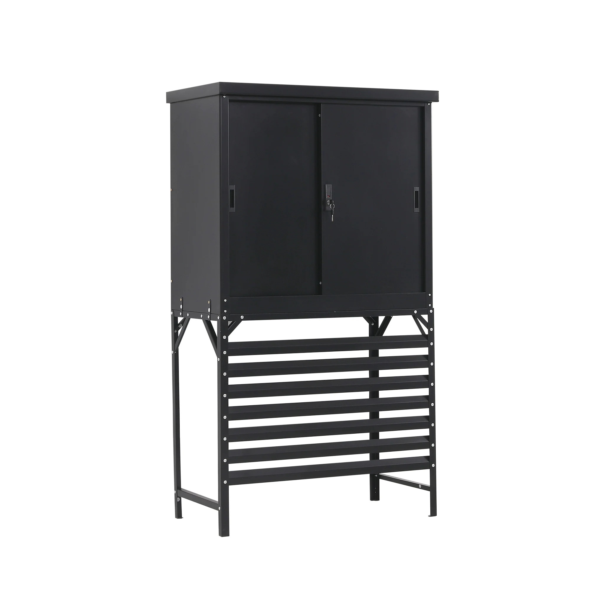 【国内発送,送.料無料】【元SKU：N509P194635B グレー】123*65*154cm 戸外収納庫 倉庫 大型物置 屋外 防水/耐侯 収納可能 ガーデン/庭/田畑/農場 頑丈 大容量