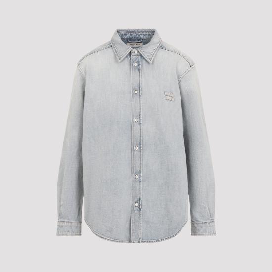 MIU MIU Women Shirts GWC145SOOO 192V F0013 AZZURRO