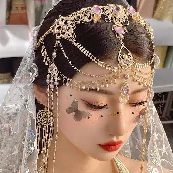Qoo10] ヘアアクセサリー 西域風髪飾り冠漢服写真