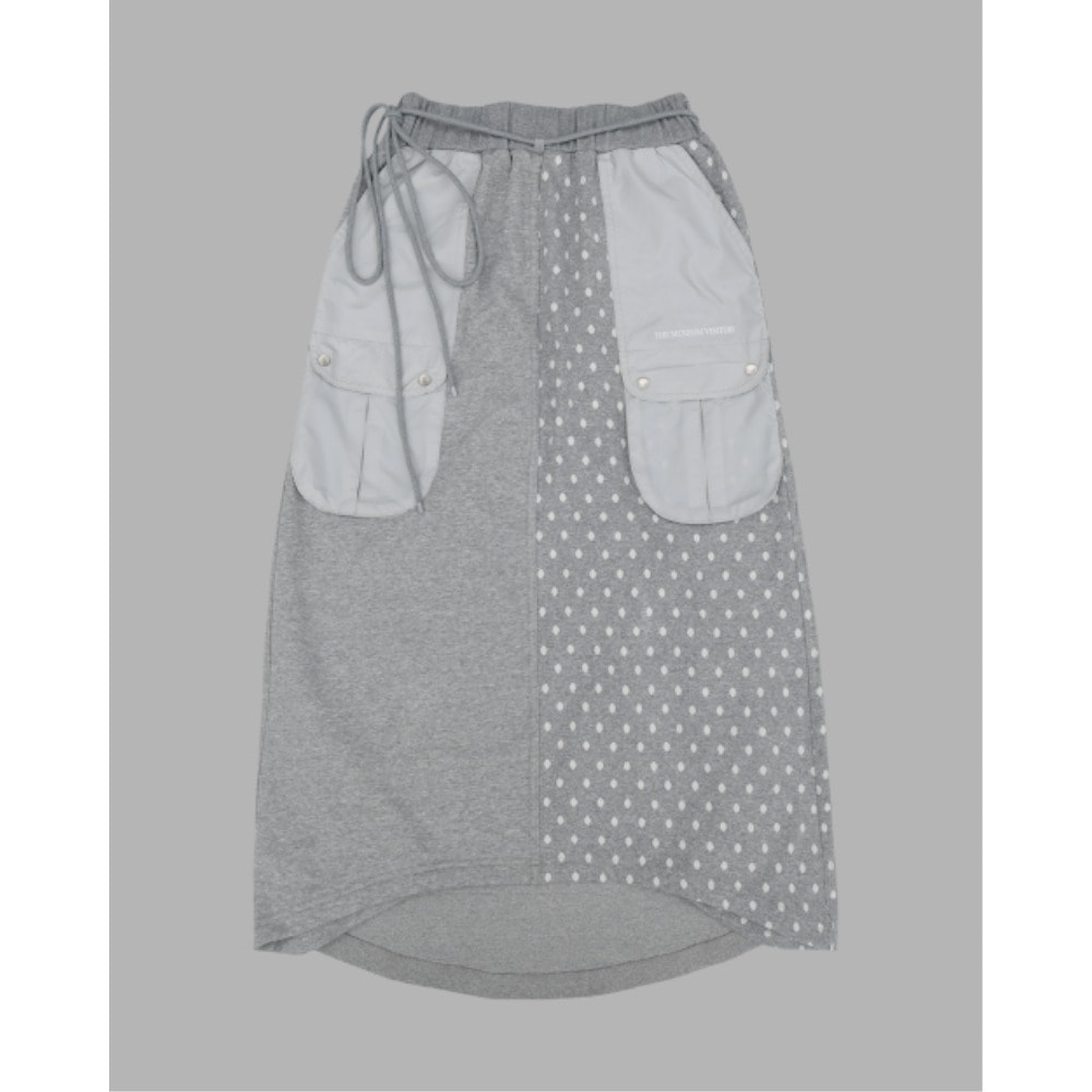 THE MUSEUM VISITOR DOT MIXED MAXI SKIRT LIGHT GREY 15590 13,490円