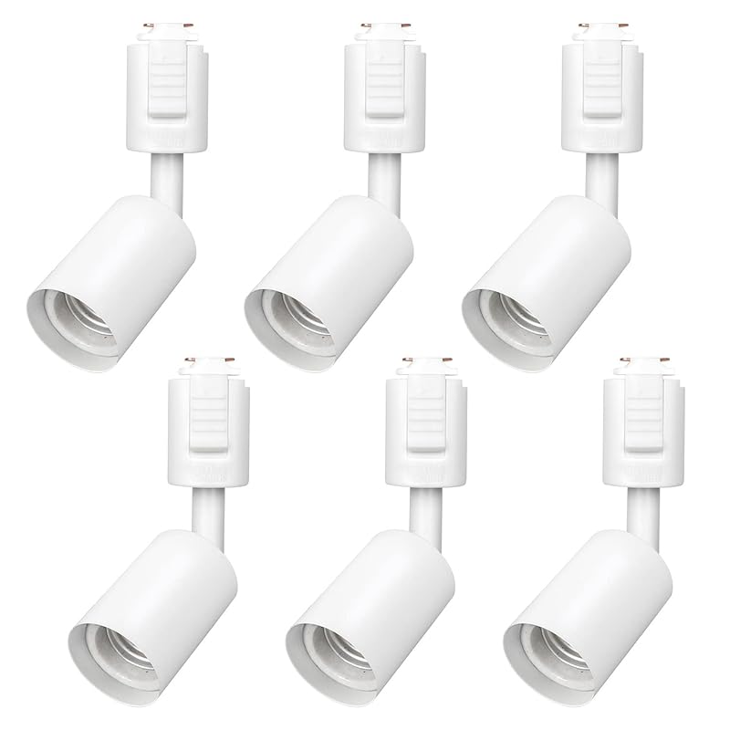 Zevnico ダクトレール スポットライト 6個セット ダクトレール照明 E26口金 レールライト 角度調節可能 スポットライト led ダクトレール ライト ライティングバー用スポットライト ホワ