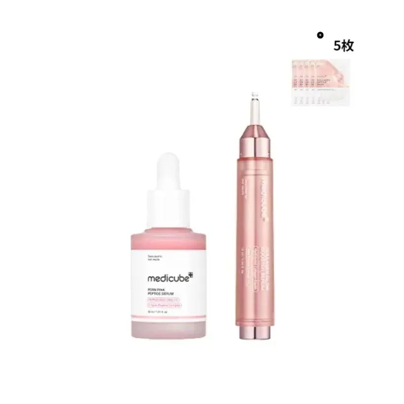 [NEW]PDRN ピンク ブースター セット(PDRN ピンクペプチドアンプル 30ml + コラーゲン グロー ブースター セラム 15ml) + コラーゲンマスク5枚贈呈
