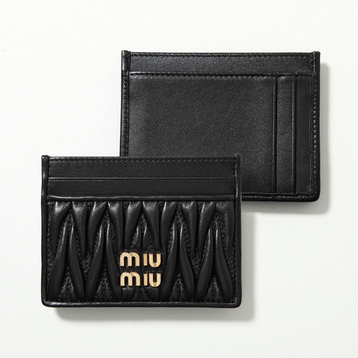 MIUMIU ミュウミュウ カードケース MATELASSE マテラッセ 5MC076 2FPP レディース レザー カードホルダー パスケース 定期入れ メタルロゴ F0002