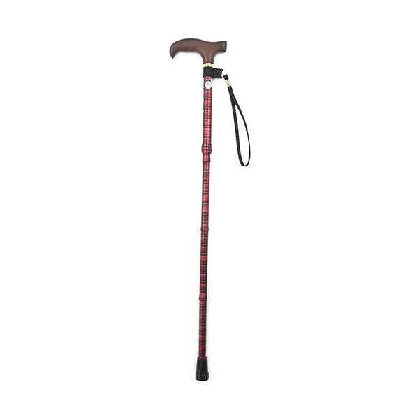 （まとめ）フジホーム ステッキ ベーシック折り畳みS チェックレッド WB3798 1本(×2セット)
