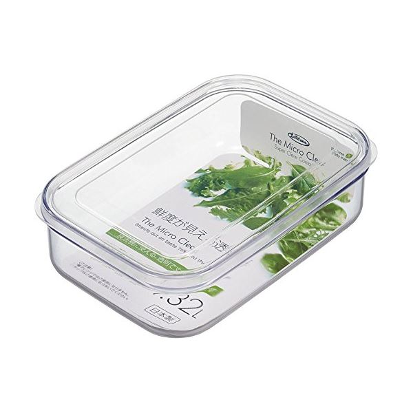 (まとめ) フードストッカー 保存容器 約幅14.1cm L 1320ml ナチュラル 60個セット 食洗機可 マイクロクリア フードケース