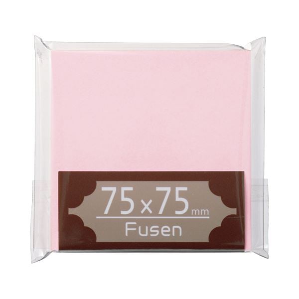 (まとめ) TANOSEE ふせん 75×75mm 桃 1冊 (×50セット)
