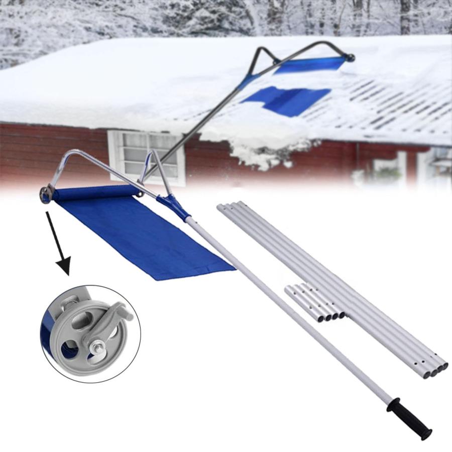 屋根雪かき 雪下ろし棒 アルミニウム雪下ろし機 軽量 雪下ろし除雪ツール 長さ調整可能 伸縮自在 組立式 アルミパイプ伸縮ロック式屋根雪おろし最長で6.5m屋根雪