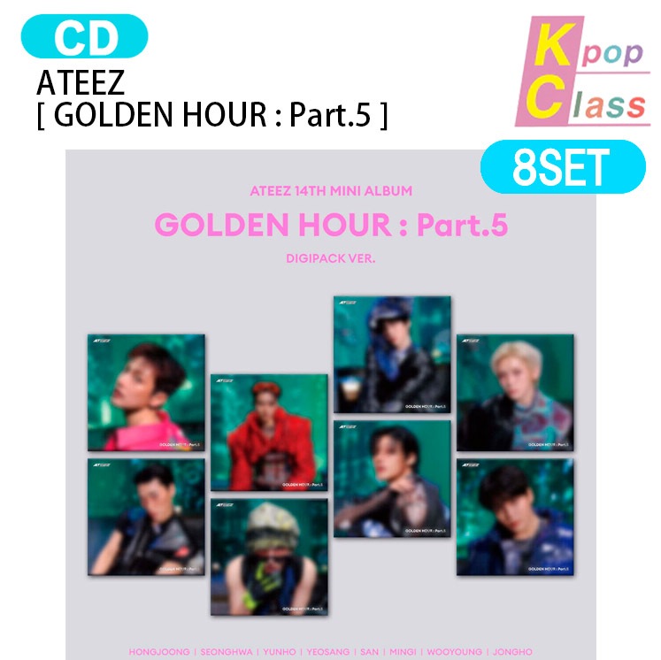 国内発送 ATEEZ DIGIPACK VER. [ GOLDEN HOUR : Part.5 ] 8種セット 14th Mini Album / 1次予約