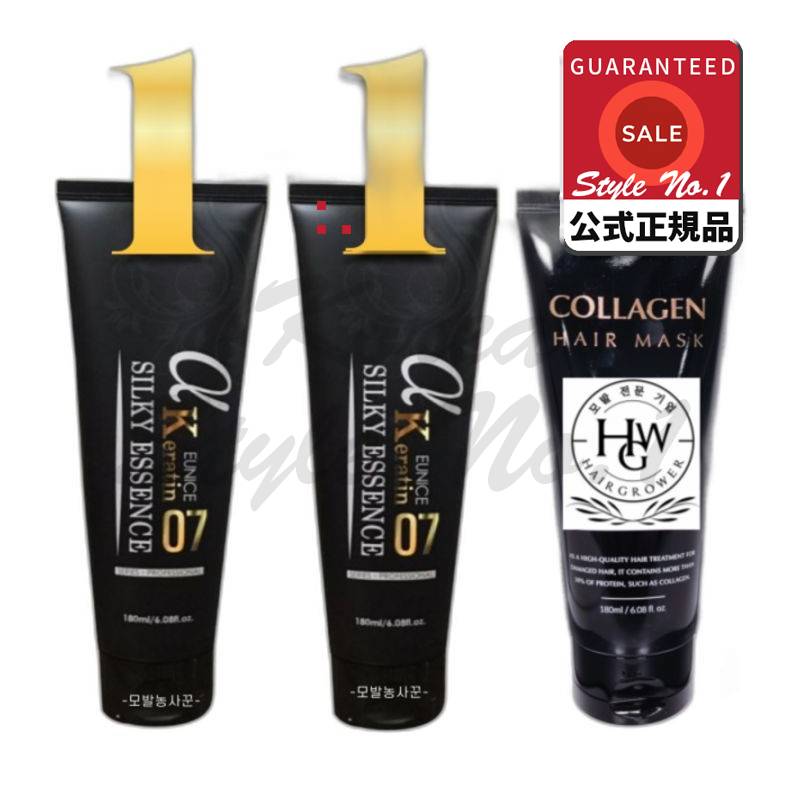 本コスメティックアルファケラチンシルキーエッセンス180mlエッセンス2個+コラーゲンパック贈呈1セット