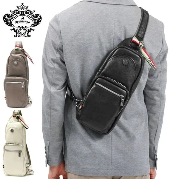 日本正規品 ボディバッグ MUCCA GIACOMIO MU バッグ レザー ワンショルダー 小さめ 軽い 軽量 牛革 型押し シュリンク メンズ 92472