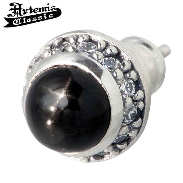 アルテミスクラシック Artemis Classic ラウンド ブラックスター シルバー ピアス アクセサリー 1個売り 片耳用 キュービック スタッド型 シルバー 925 ACE0061