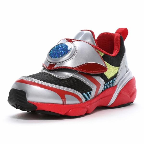 ウルトラマン スニーカー 光る 子供靴 キッズ シューズ 男の子 靴 かっこいい UT 155 シルバー/レッド moonstar ムーンスター 2024年秋冬新作 8月1日発売