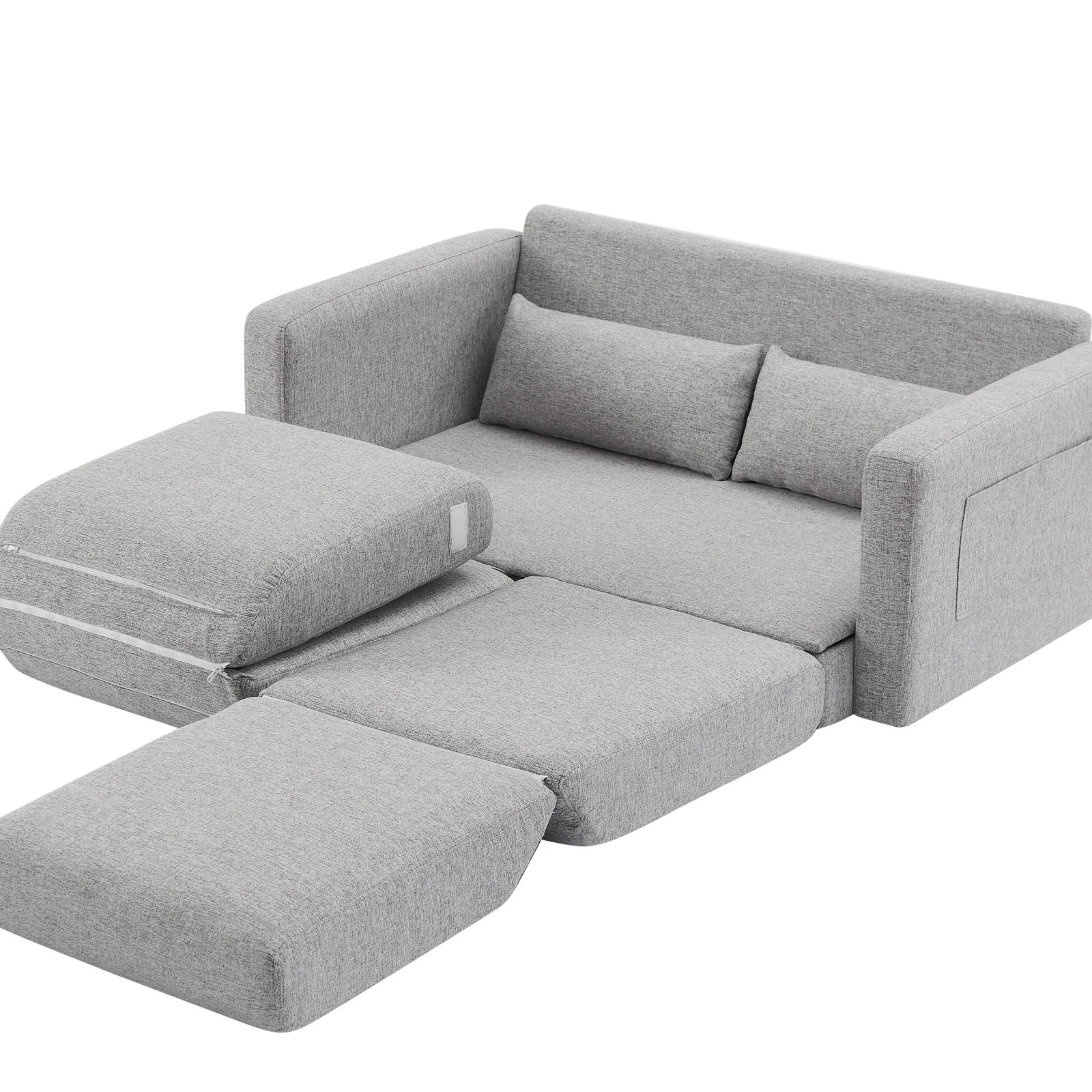 2 seater ソファ 2人掛け 収納付き ファブリック 両側に肘掛け付き 木脚外し可能 ローソファ コンパクト ひとり暮らし カウチソファー 5色【日本国内出荷】 DJYC238