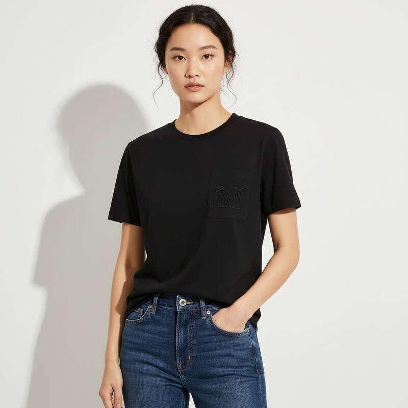 マックスマーラ 25FW ブラック パパイア Tシャツ 2521946041 PAPAIA 002