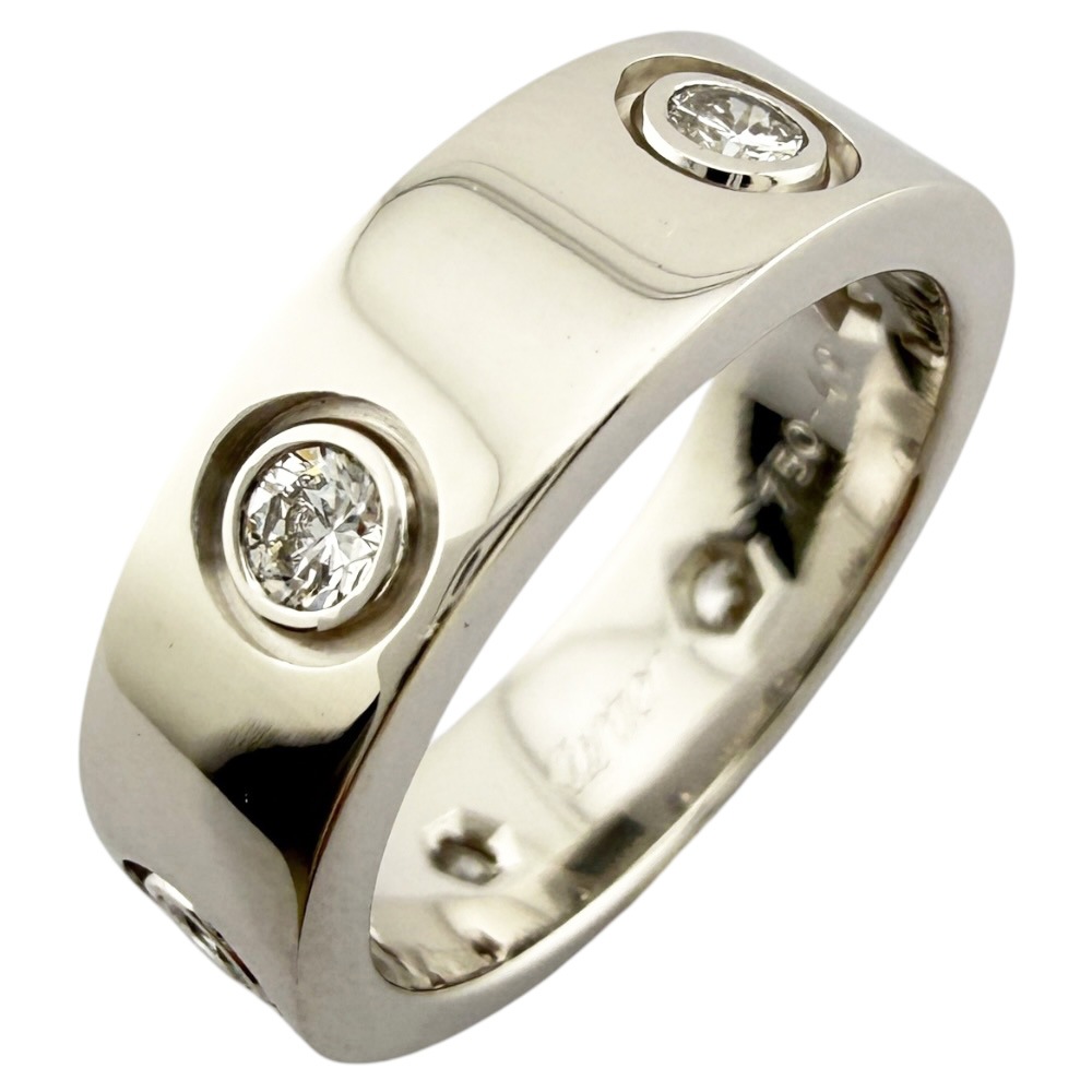 カルティエ ラブ フルダイヤモンド リング 指輪 9号 18金 K18ホワイトゴールド ダイヤモンド CARTIER 中古 美品