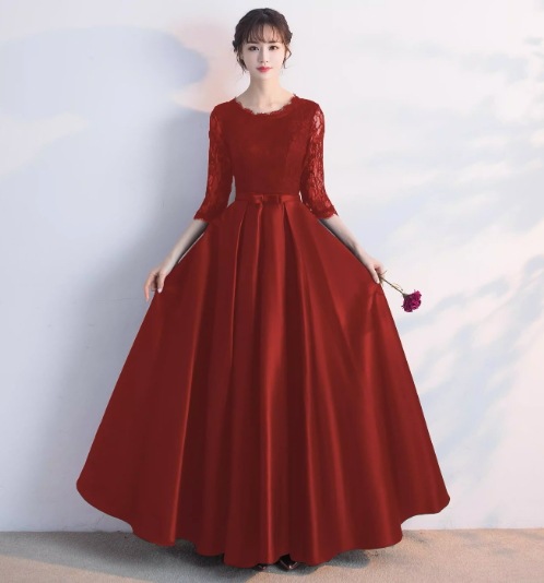 ワンピース デート モテアイテム ドレス ロング丈 フレア レース 七分袖 大人可愛い きれいめ 上品 おしゃれ かっこいい 大人可愛い ラブリー キュート ガーリー クール モード系 セクシー
