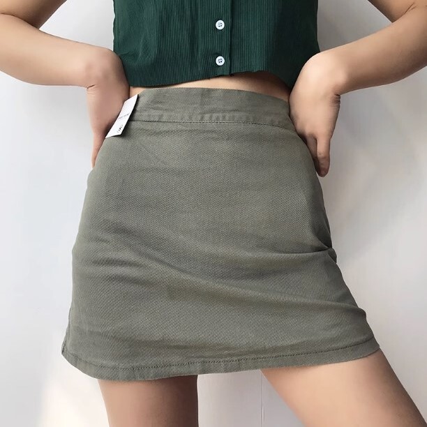 ボトムス ミニスカートキュロット ミニ丈 スリット ドッキング ファスナー ポケット ハイウエスト 伸縮性 デニム かわいい 大人可愛い カジュアル おしゃれ お洒落 かっこいい レトロ 大人女子