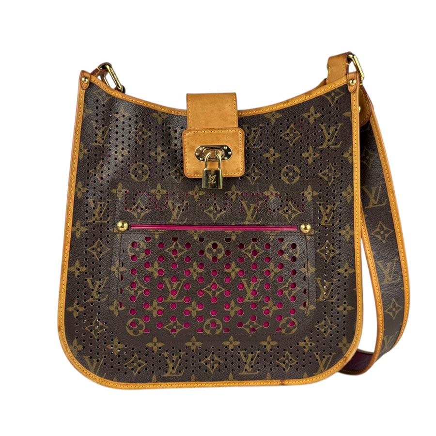 ルイ ヴィトン LOUIS VUITTON ショルダーバッグ モノグラムペルフォ ミュゼット モノグラムキャンバス ブラウン/マゼンタ ゴールド レディース M95172 z5606