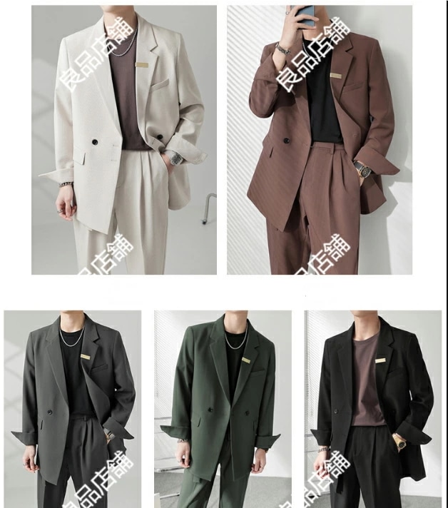 再入荷品「5color」Ｍ-4XL メンズスーツ カジュアルスーツ ゆったり メンズ スーツ 2ピーススーツ リクルートスーツ ビジネススーツ 無地 グリーン パンツスーツ ブラック セットアップ 2