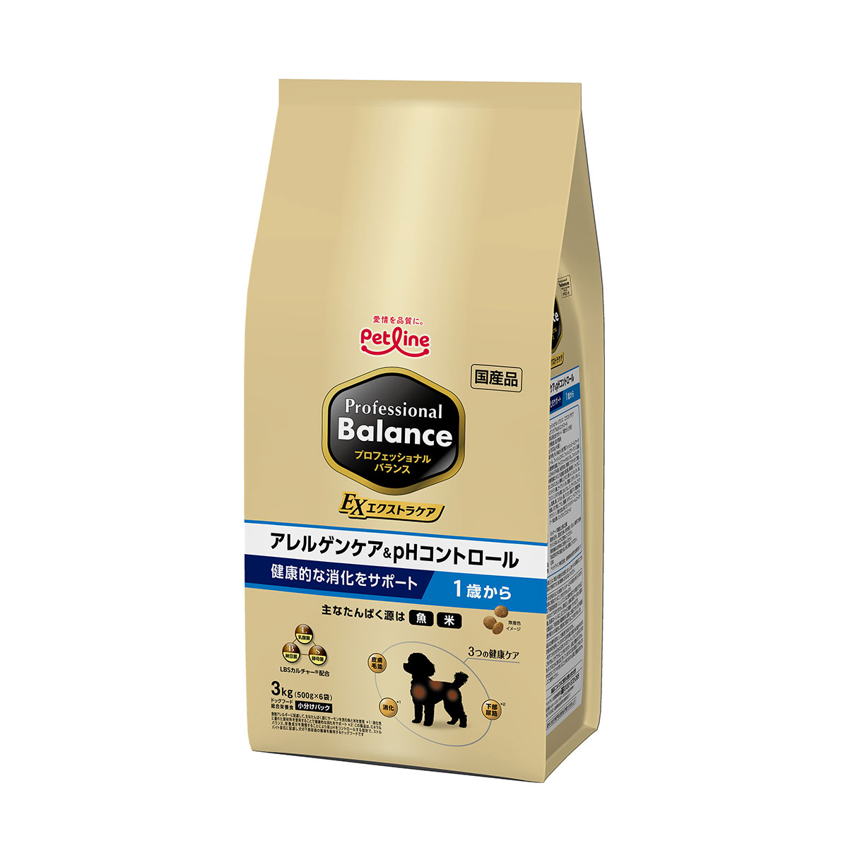 エクストラケア　アレルゲンケア＆pHコントロール　健康的な消化をサポート　1歳から　3kg（500g×6）