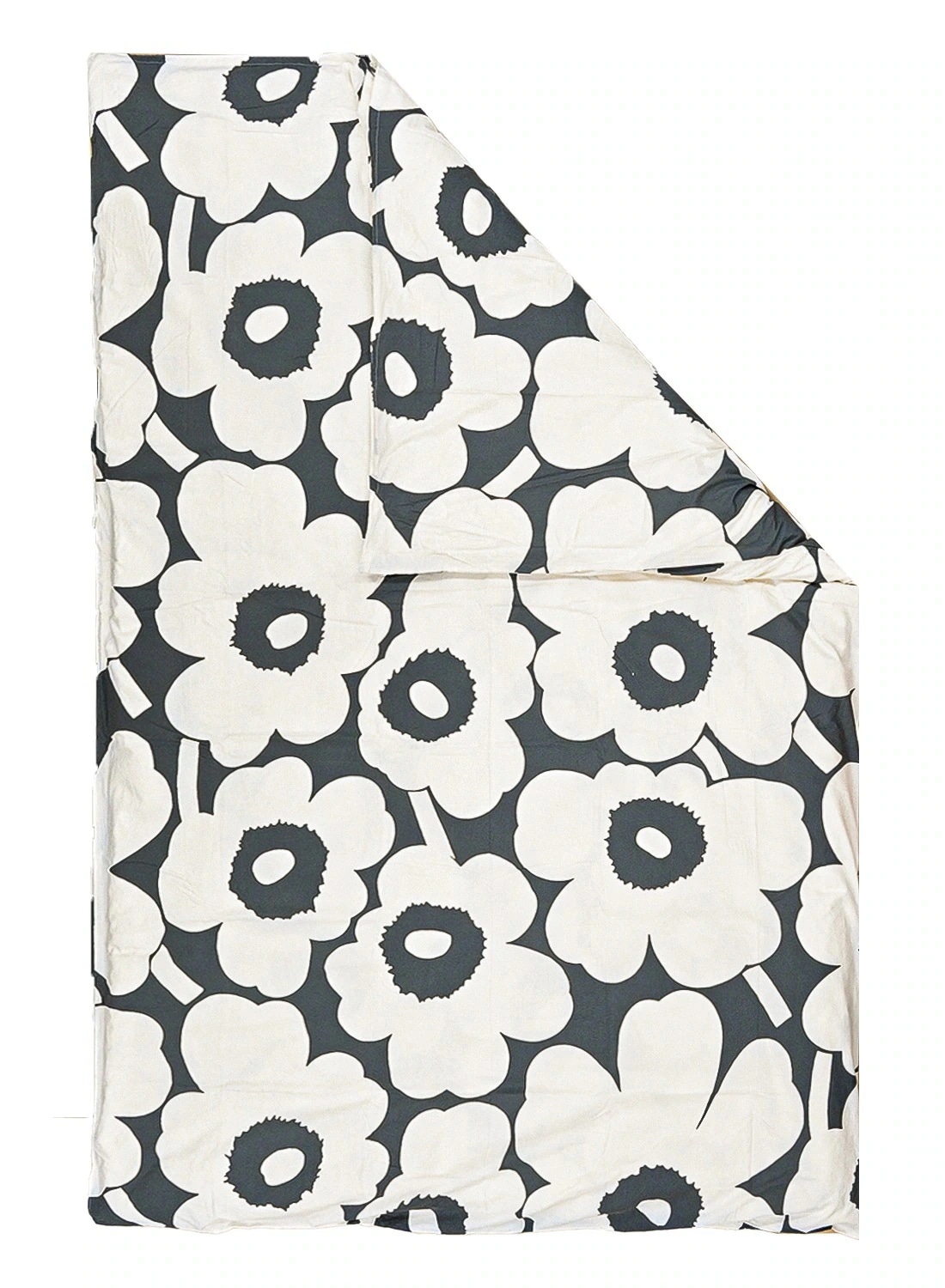 デュベカバー 150×210cm Unikko ウニッコ 掛け布団カバー シングル チャコール オフホワイト 72726 072726 910 74427-910 北欧雑貨 北欧デザイン